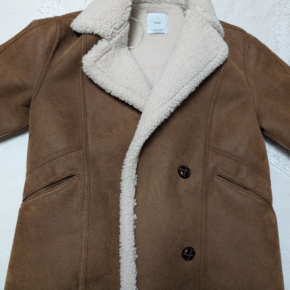 Mango oversized shearling lined coat xxs - Picture 10 of 11